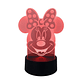 Lampara 3D Minnie de  7 colores - Miniatura 3