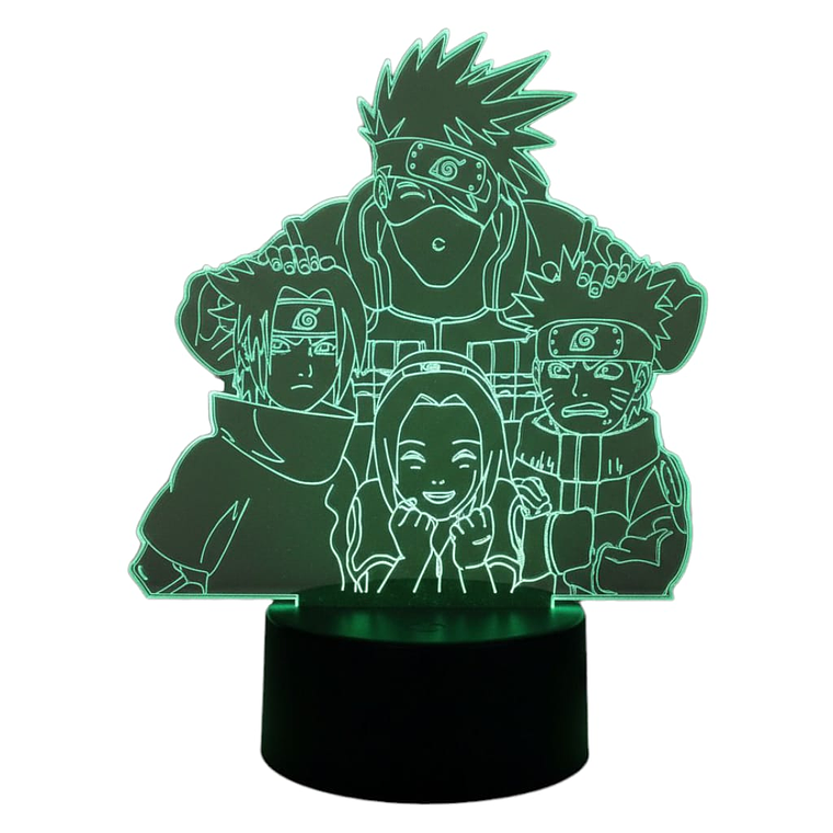 Lampara 3D Naruto Grupo 7 colores 4