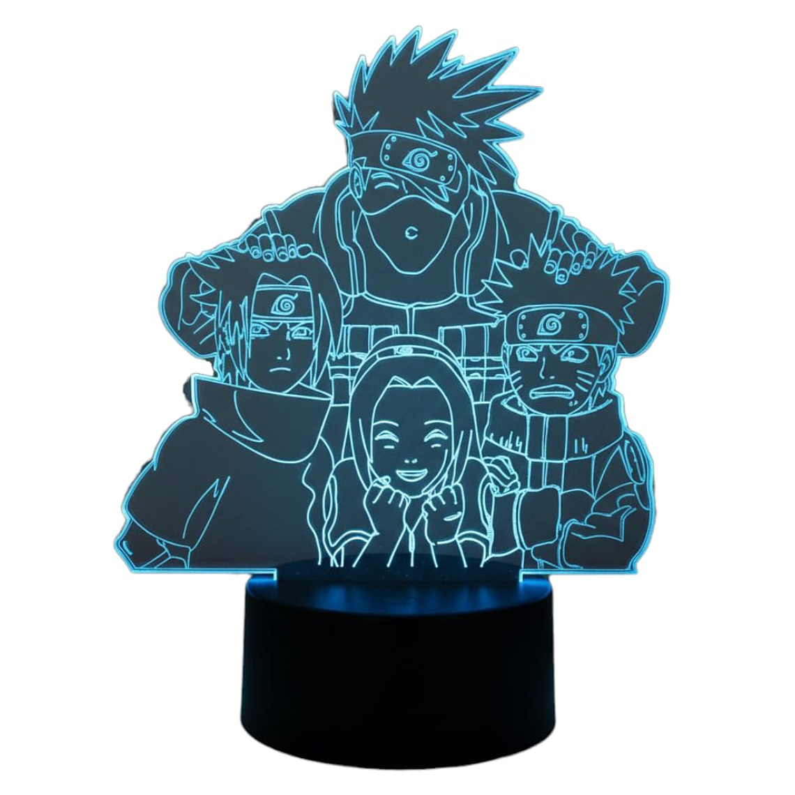 Lampara 3D Naruto Grupo 7 colores 2