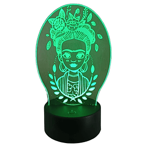 Lampara 3D Frida Kahlo 7 colores