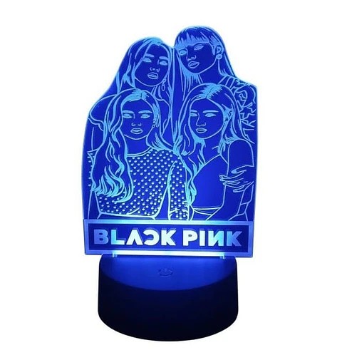Lampara 3D Black Pink  7 colores