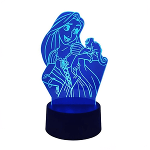 Lampara 3D Rapunzel 7 colores