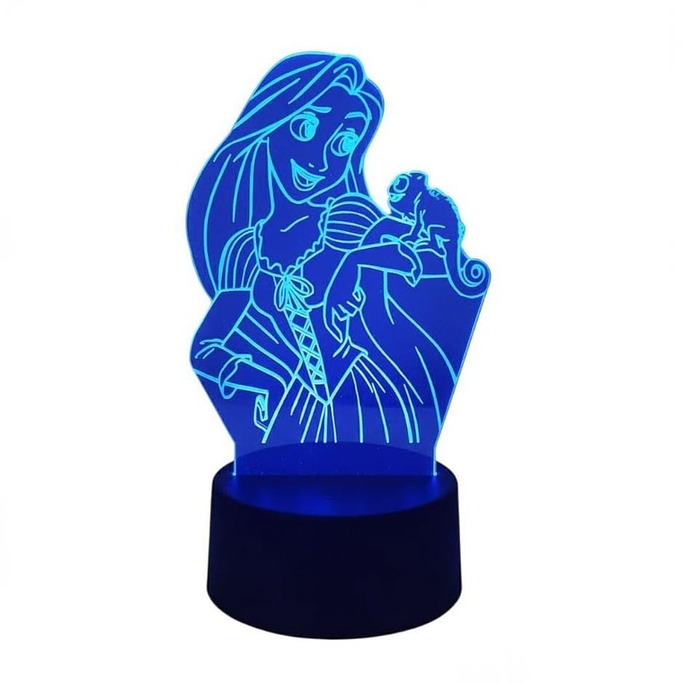 Lampara 3D Rapunzel 7 colores 1