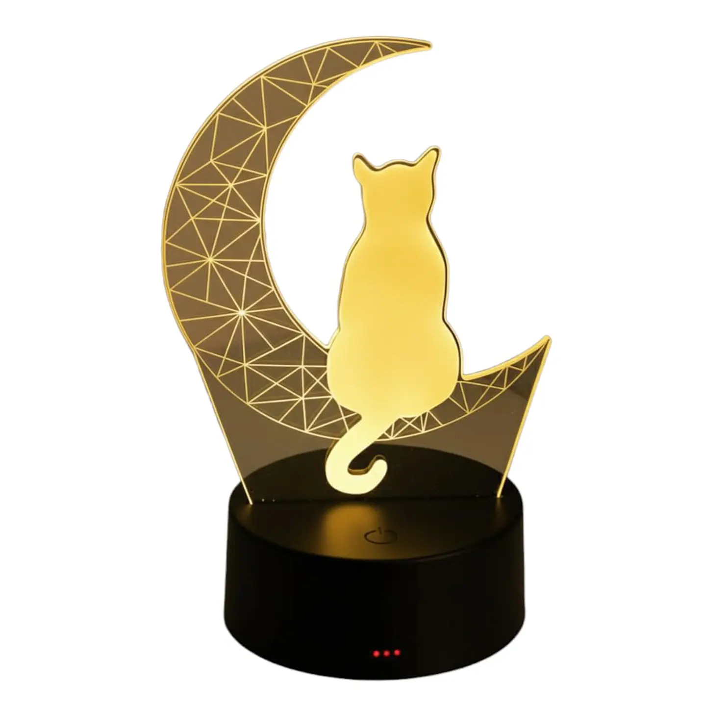Lampara 3D Gato en la Luna de 7 colores 4