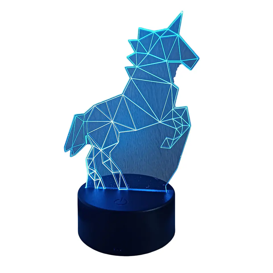 Lampara 3D Unicornio Geométrico de 7 colores 4