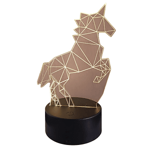 Lampara 3D Unicornio Geométrico de 7 colores