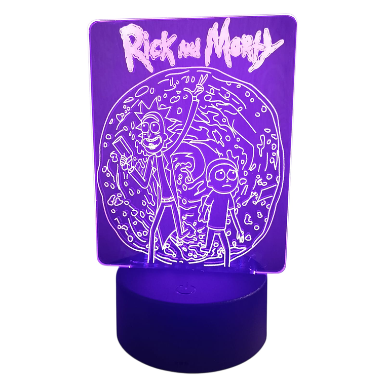 Lampara 3D Rick And Morty 7 colores 3