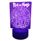 Lampara 3D Rick And Morty 7 colores - Miniatura 3