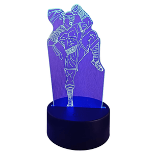 Lampara 3D Ninja Patada de 7 colores