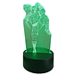Lampara 3D Ninja Patada de 7 colores - Miniatura 3