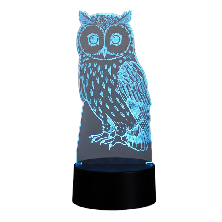 Lampara 3D Lechuza de 7 colores 2