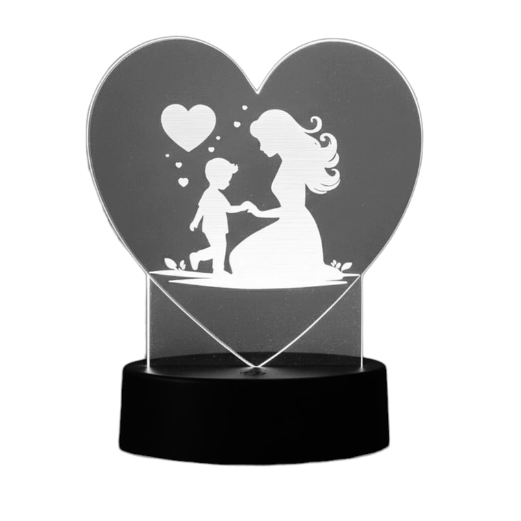 Lampara 3D Madre e Hijo de 7 colores 3