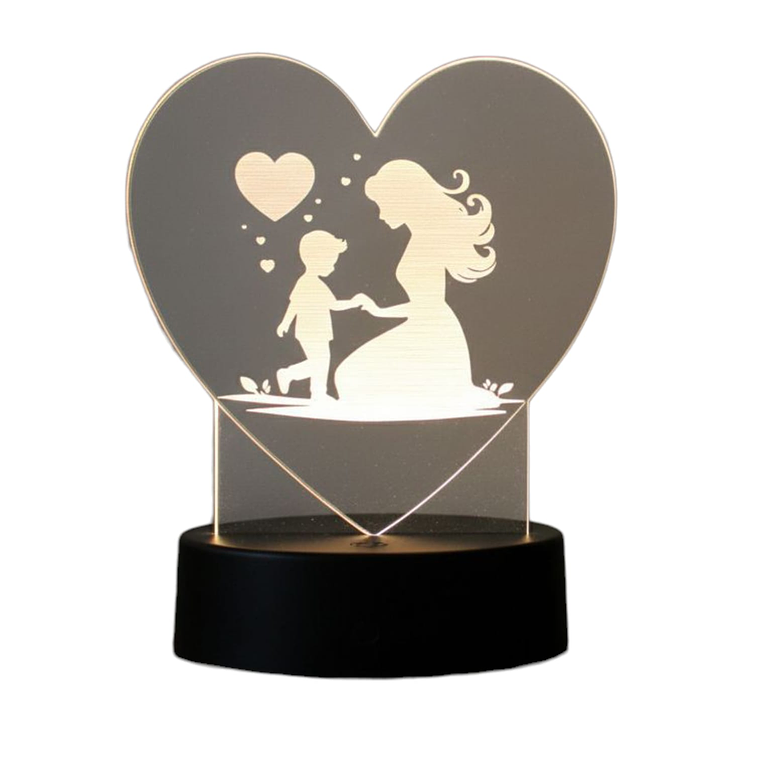 Lampara 3D Madre e Hijo de 7 colores 2