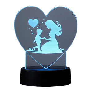 Lampara 3D Madre e Hijo de 7 colores