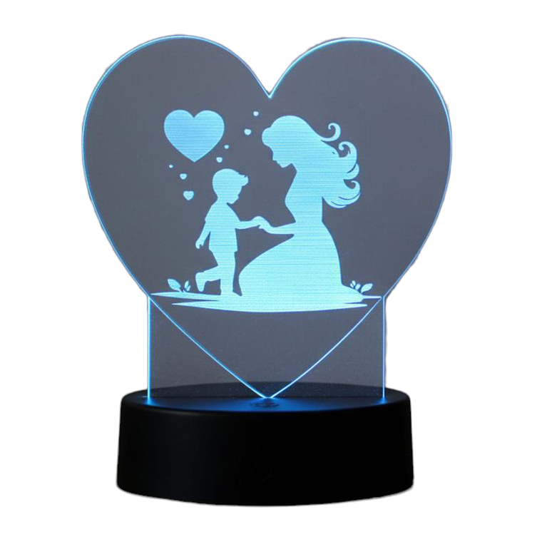 Lampara 3D Madre e Hijo de 7 colores 1