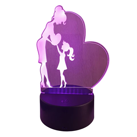 Lampara 3D Madre e Hija de 7 colores