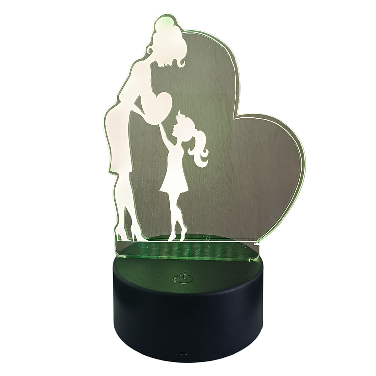 Lampara 3D Madre e Hija de 7 colores 3