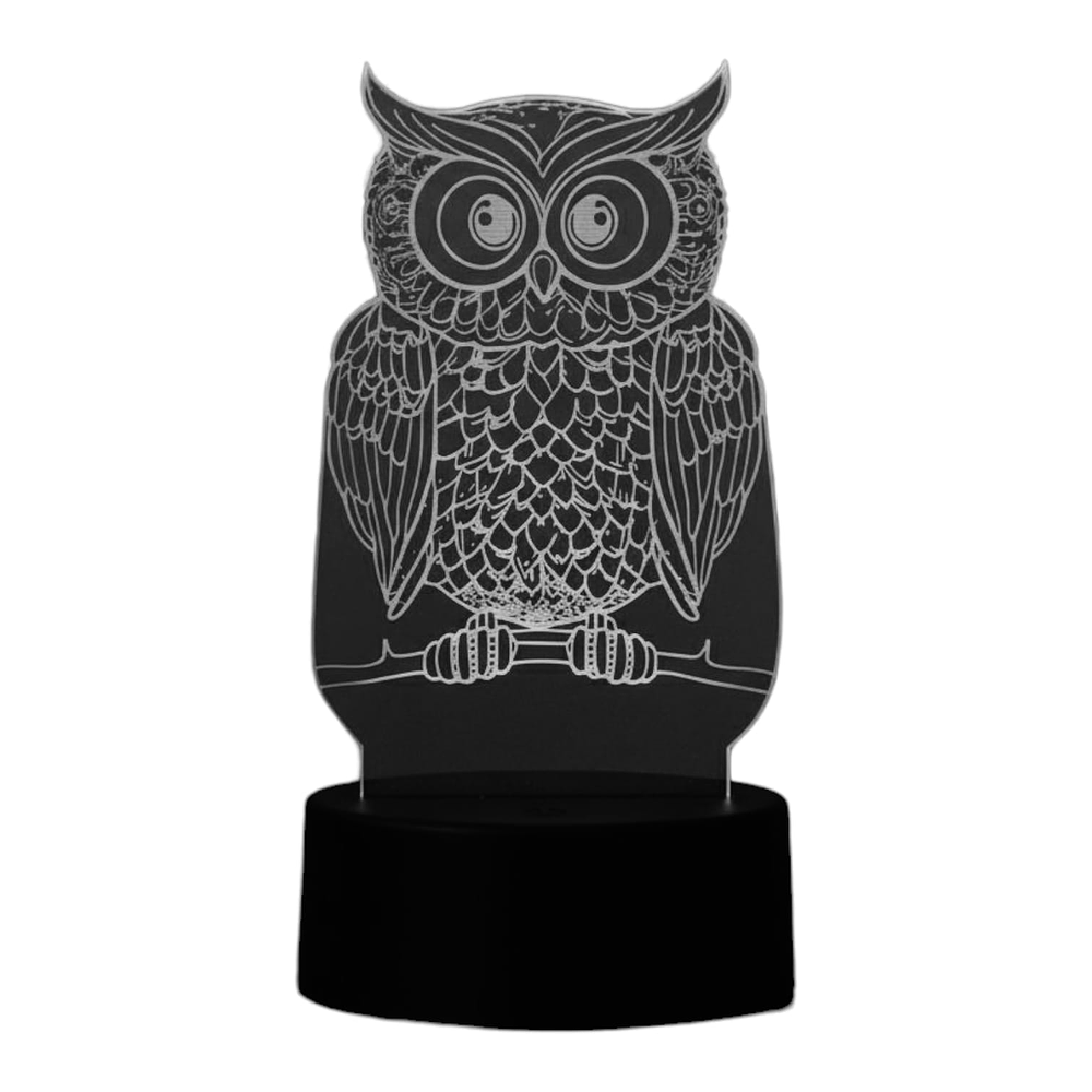 Lampara 3D Búho de 7 colores