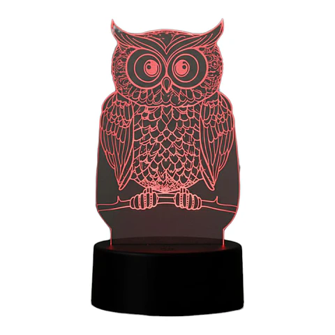 Lampara 3D Búho de 7 colores