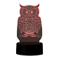 Lampara 3D Búho de 7 colores - Miniatura 1