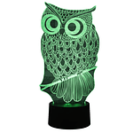 Lampara ilusion 3D Búho de 7 colores