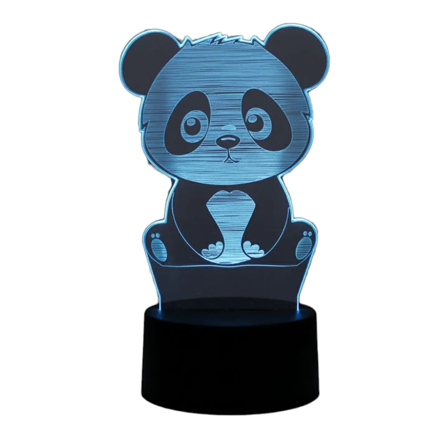 Lampara ilusion 3D Pandita de 7 colores 3