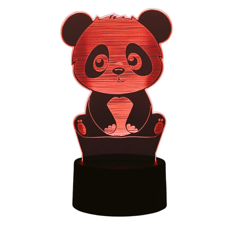 Lampara ilusion 3D Pandita de 7 colores 1