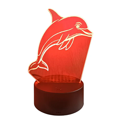 Lampara 3D Delfín de 7 colores