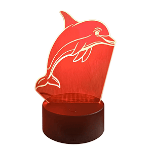 Lampara 3D Delfín de 7 colores