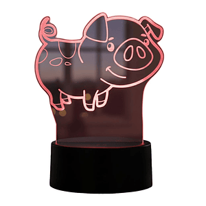 Lampara 3D Cerdito de 7 colores