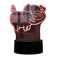 Lampara 3D Cerdito de 7 colores - Miniatura 1