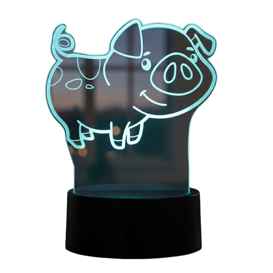 Lampara 3D Cerdito de 7 colores 2