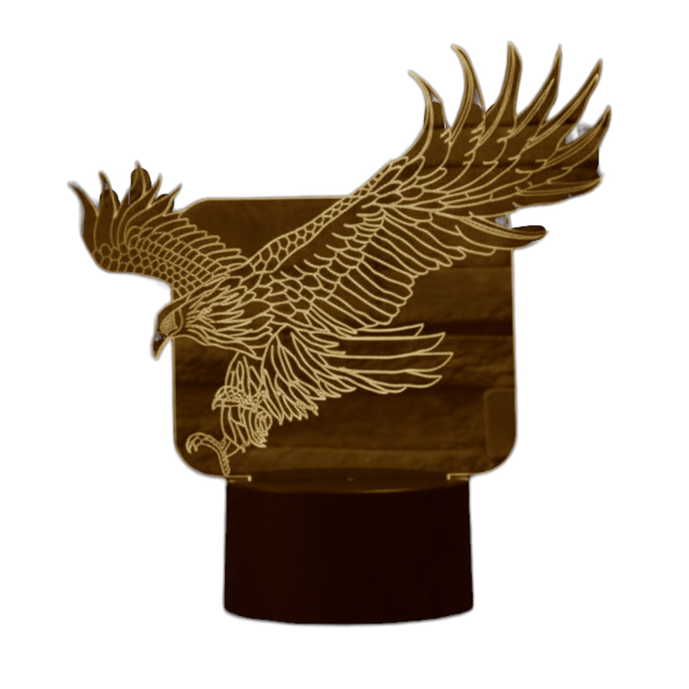 Lampara 3D Águila de 7 colores