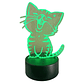 Lampara 3D Gatito de 7 colores - Miniatura 3