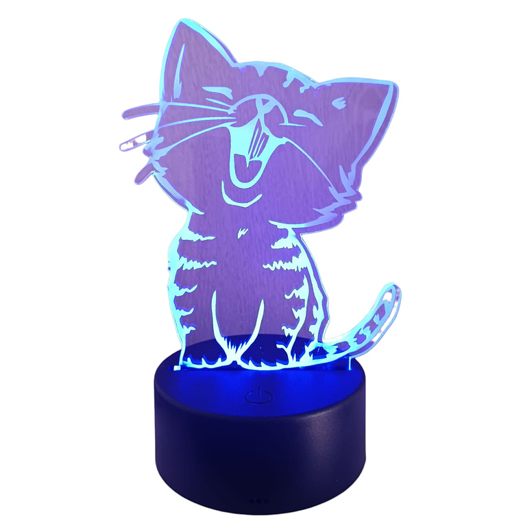 Lampara 3D Gatito de 7 colores 1