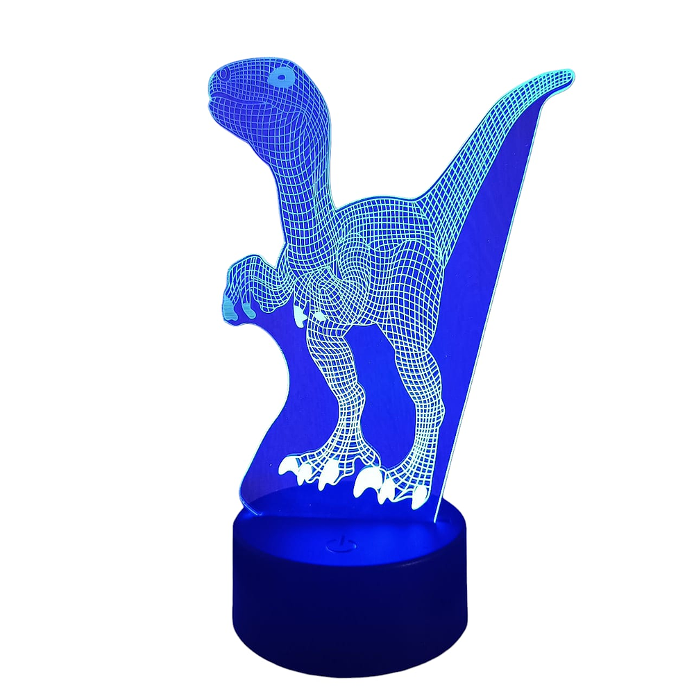 Lampara 3D Velociraptor de 7 colores