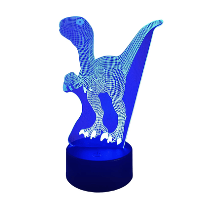 Lampara 3D Velociraptor de 7 colores