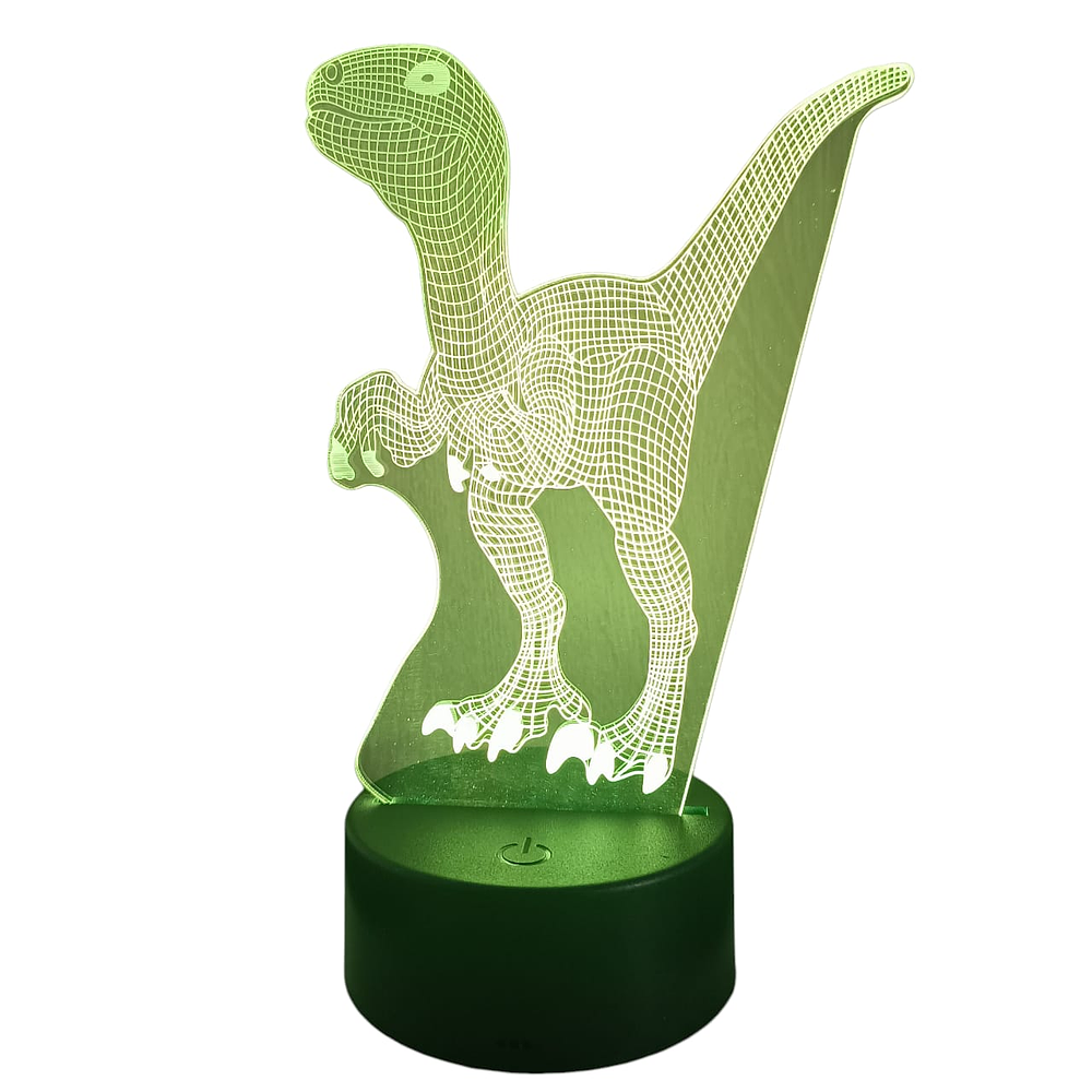 Lampara 3D Velociraptor de 7 colores