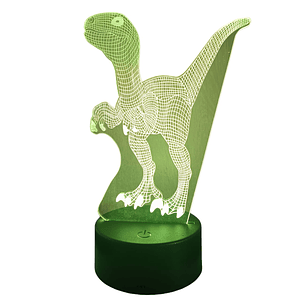 Lampara 3D Velociraptor de 7 colores