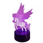Lampara 3D Unicornio Galopando de 7 colores