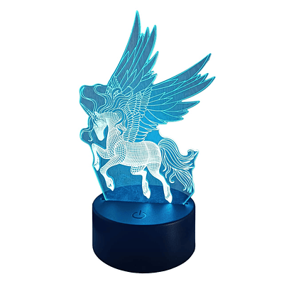 Lampara 3D Unicornio Galopando de 7 colores