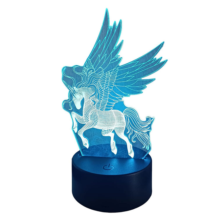 Lampara 3D Unicornio Galopando de 7 colores 2