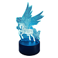 Lampara 3D Unicornio Galopando de 7 colores - Miniatura 2