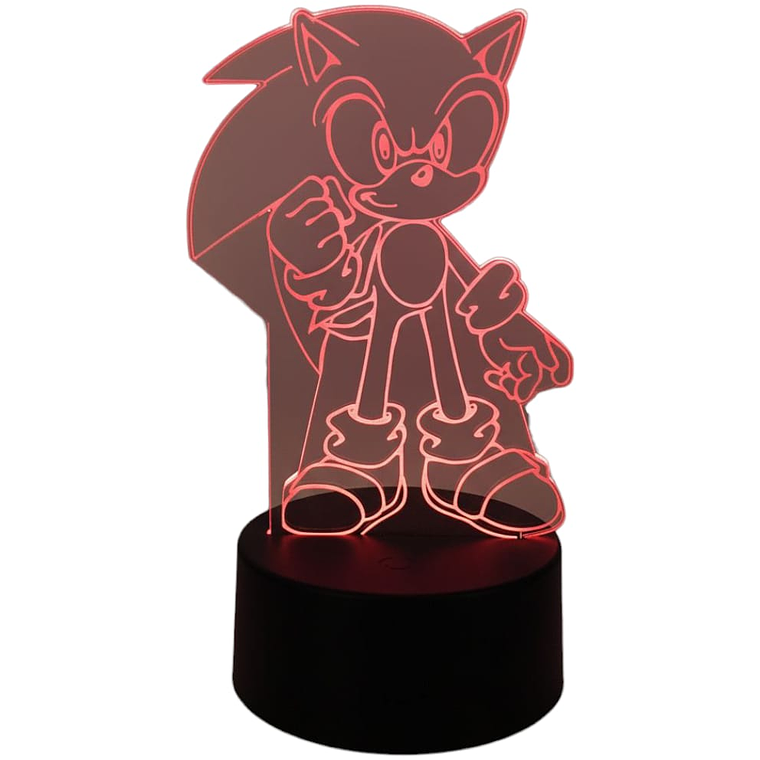 Lampara 3D Sonic 7 colores 3