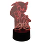 Lampara 3D Sonic 7 colores - Miniatura 3