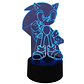 Lampara 3D Sonic 7 colores - Miniatura 1