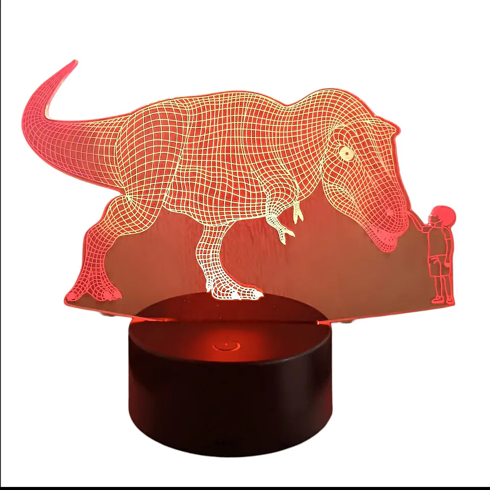 Lampara 3D Dino Niño de 7 colores 3