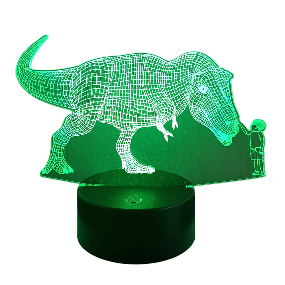 Lampara 3D Dino Niño de 7 colores