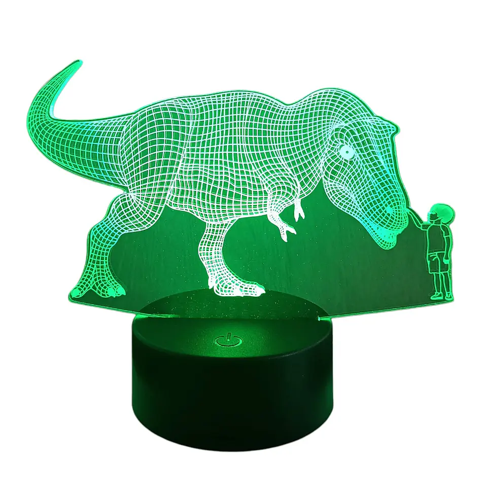 Lampara 3D Dino Niño de 7 colores 2