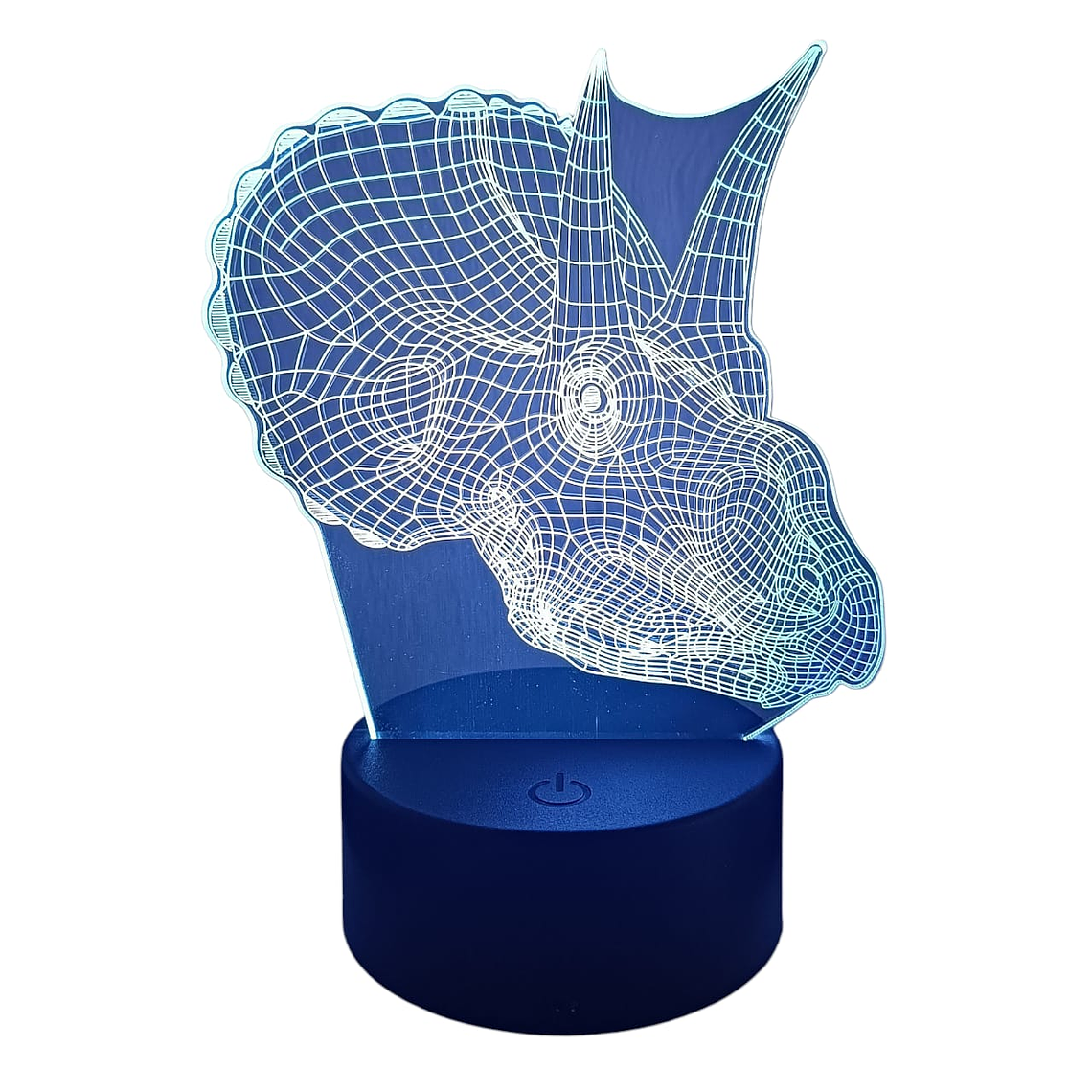 Lampara 3D Dino Cabeza Triceratops de 7 colores 2